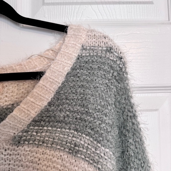 Alter’d State Strip Teal and Cream Sweater - Picture 6 of 9